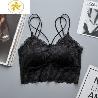 Ideamini白色蕾丝短款打底裹胸防走光带胸垫抹胸少女性感美背吊带背心内衣抹胸