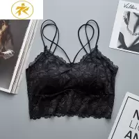 Ideamini白色蕾丝短款打底裹胸防走光带胸垫抹胸少女性感美背吊带背心内衣抹胸