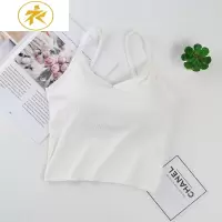 Ideamini夏季带胸垫弹力棉吊带小背心女韩版网红U型露背性感抹胸内衣女抹胸