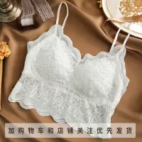 Ideamini新款法式蕾丝美背吊带背心女内搭带胸垫抹胸防走光裹胸式打底内衣抹胸