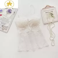 Ideamini蕾丝吊带小背心女美背带胸垫裹胸镂空打底性感交叉带抹胸文胸内衣抹胸