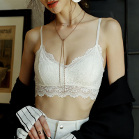 Ideamini蕾丝抹胸吊带女夏防走光打底背心短款聚拢学生少女裹胸式内衣美背