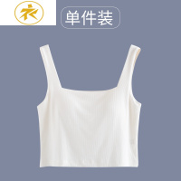 Ideamini复古方领带胸垫文胸一体式短款露脐小吊带背心女打底内衣抹胸上衣