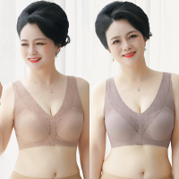 Ideamini2件 泰国乳胶文胸 夏季薄款中老年背心式抹胸内衣 聚拢胸罩