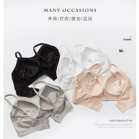 Ideamini棉内衣背心裹胸无钢圈一体胸垫文胸学生高中少女短款白色抹胸围胸