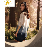 Ideamini同语侘寂新款睡衣女夏棉短袖家居服衬衫薄款休闲棉可外穿套装睡衣