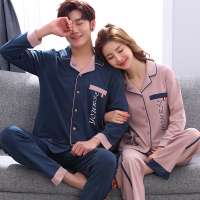 Ideamini韩版情侣睡衣长袖棉春秋季棉睡衣女款男士薄款秋冬家居服套装睡衣