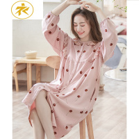 Ideamini睡裙女春秋款棉长袖秋季棉甜美公主风秋冬长款睡衣裙子家居服睡衣