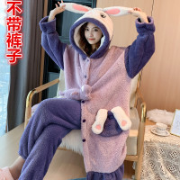 Ideamini睡袍女秋冬加厚珊瑚绒加肥加大码胖MM200斤长款孕妇法兰绒睡衣女睡衣