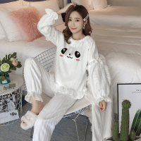 Ideamini秋冬季睡衣女冬韩版珊瑚绒加厚可爱学生套装法兰绒家居服冬天小熊睡衣