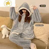 Ideamini睡衣女秋冬珊瑚绒冬季加厚韩版法兰绒可爱甜美春秋毛绒家居服套装睡衣