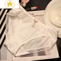 Ideamini买三送一日系舒适棉面料蕾丝边性感中低腰诱惑内裤女呼吸透气棉内裤