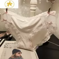 Ideamini冰丝舒适蕾丝内裤棉内档性感女士OL三角裤内裤
