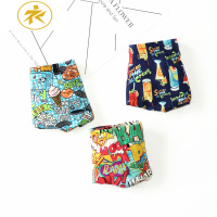 Ideamini3条装卡通冰丝男士内裤 男学生中腰平角裤 潮流彩色四角底裤薄款内裤