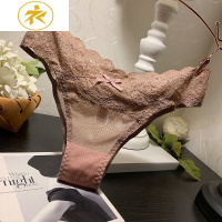 Ideamini内物府 蕾丝内裤女性感中低腰透明透视诱惑T裤丁字裤舒适棉裆部内裤