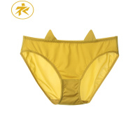 Ideamini芬狄诗性感简约光面舒适微弹俏皮猫耳低腰包臀三角内裤女F200228内裤