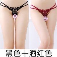 Ideamini珍珠女内裤性憾惑开裆按摩私处诱惑性感蜜桃臀丁字裤带珠内裤