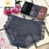 Ideamini精品三条盒装魅丽翘丝丝交叉性感网纱蕾丝低腰内裤女士棉裆短裤内裤