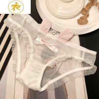 Ideamini轻薄舒适网纱蕾丝性感诱惑内裤少女日系兔耳朵可爱甜美学生三角裤内裤