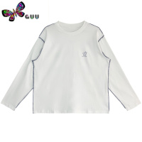 语娄星球- 明线撞色日历T恤女宽松印花长袖上衣2023秋季新款奶兔