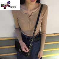 语娄低领毛衣女很仙的心机上衣设计感内搭长袖洋气百搭针织打底衫