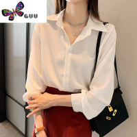 语娄雪纺衬衫女叠穿内搭打底通勤职业装法式上衣白色衬衣外套