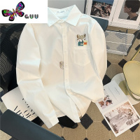 语娄2023秋季新款文艺刺绣小清新白色衬衫女长袖学生日系百搭打底衬衣