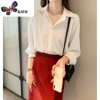 语娄雪纺衬衫女叠穿内搭打底通勤教资面试职业装上衣白色衬衣