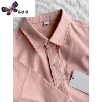 语娄新款藕粉衬衫外套设计感小众女别致气质上衣高级感粉色衬衣