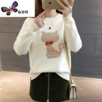 语娄上衣韩版显瘦毛衣加厚毛绒衫加绒洋气百搭宽松针织打底衫女