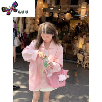 语娄夏日芝芝桃桃长袖中长款衣衬衫女设计感小众休闲衬衣薄款外套