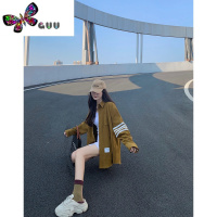 语娄橄榄绿TB长袖衬衫女设计感小众春季秋款宽松慵懒显瘦休闲上衣外套