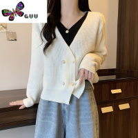 语娄2023早初秋季新款大码女装显瘦毛衣假两件上衣胖mm遮肚打底针织衫