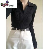 语娄大码胖妹妹领针织衫女冬新款显瘦内搭打底衫V领长袖上衣