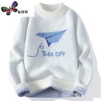 语娄青少年加厚毛衣男初中学生套头打底衫高中生保暖半高领针织衫冬装