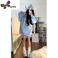 语娄星星翅膀宽松连帽开衫卫衣女2023新款oversize设计感小众外套