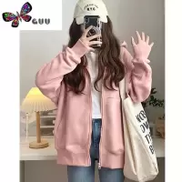 语娄秋天chic早春外套女即墨卫衣2023新款韩系慵懒风厚开衫薄