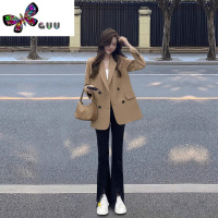 语娄高级感西装外套女2023年新款韩版炸街小个子黑色西服套装上衣