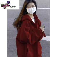 语娄韩版hiphop连帽开衫卫衣女宽松oversize减龄气质休闲百搭外套