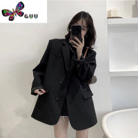 语娄高级感黑色西装外套女2023年新款韩版宽松小个子西服套装上衣