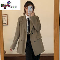 语娄大码胖MM黑色休闲西装外套女早秋季2023新款高级感气质小西服上衣