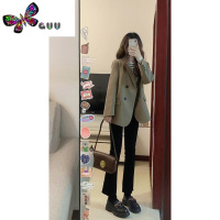 语娄卡其色休闲西装外套女高级感2023新款小个子韩版气质西服上衣