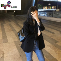 语娄黑色西装外套女小个子2023短款高级感炸街韩版休闲显瘦西服新