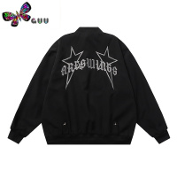 语娄美式复古新款星星刺绣宽松飞行员夹克棒球服男女情侣外套潮