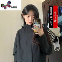 语娄外套女小个子2023新款设计感登山服棒球服黑色夹克上衣