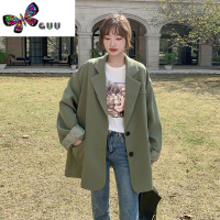 语娄西装外套女2023新款韩版小个子绿色休闲oversize百搭西服