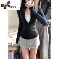 语娄黑色衣女2023年新款夏季薄款瑜伽服修身显瘦户外运动开衫上衣