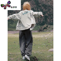 语娄早秋美式复古慵懒松弛感穿搭棒球服外套女2023新款宽松运动服夹克