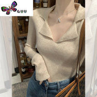语娄宋小恩2023秋季新款毛领针织衫女设计感修身内搭打底衫上衣