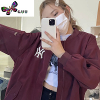 语娄美式嘻哈刺绣棒球服女日系潮牌宽松飞行员夹克高级感秋季休闲外套